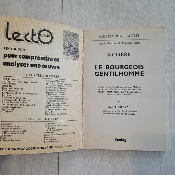 Moliere  Le Bourgeois Gentilhomme Paperback Bordos French Play - Picture 2 of 4